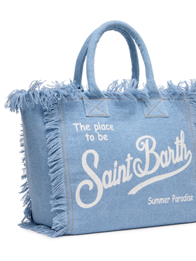 Light denim fabric Vanity tote bag - MC2 Saint Barth