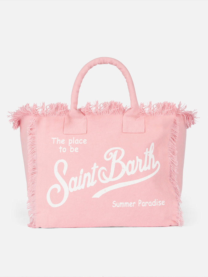 Mc2 Saint Barth Borsa tote Vanity in tela di cotone rosa