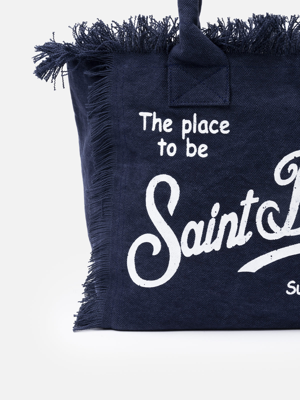 Navy blue cotton canvas Vanity tote bag - MC2 Saint Barth