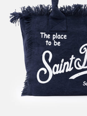 Navy blue cotton canvas Vanity tote bag - MC2 Saint Barth