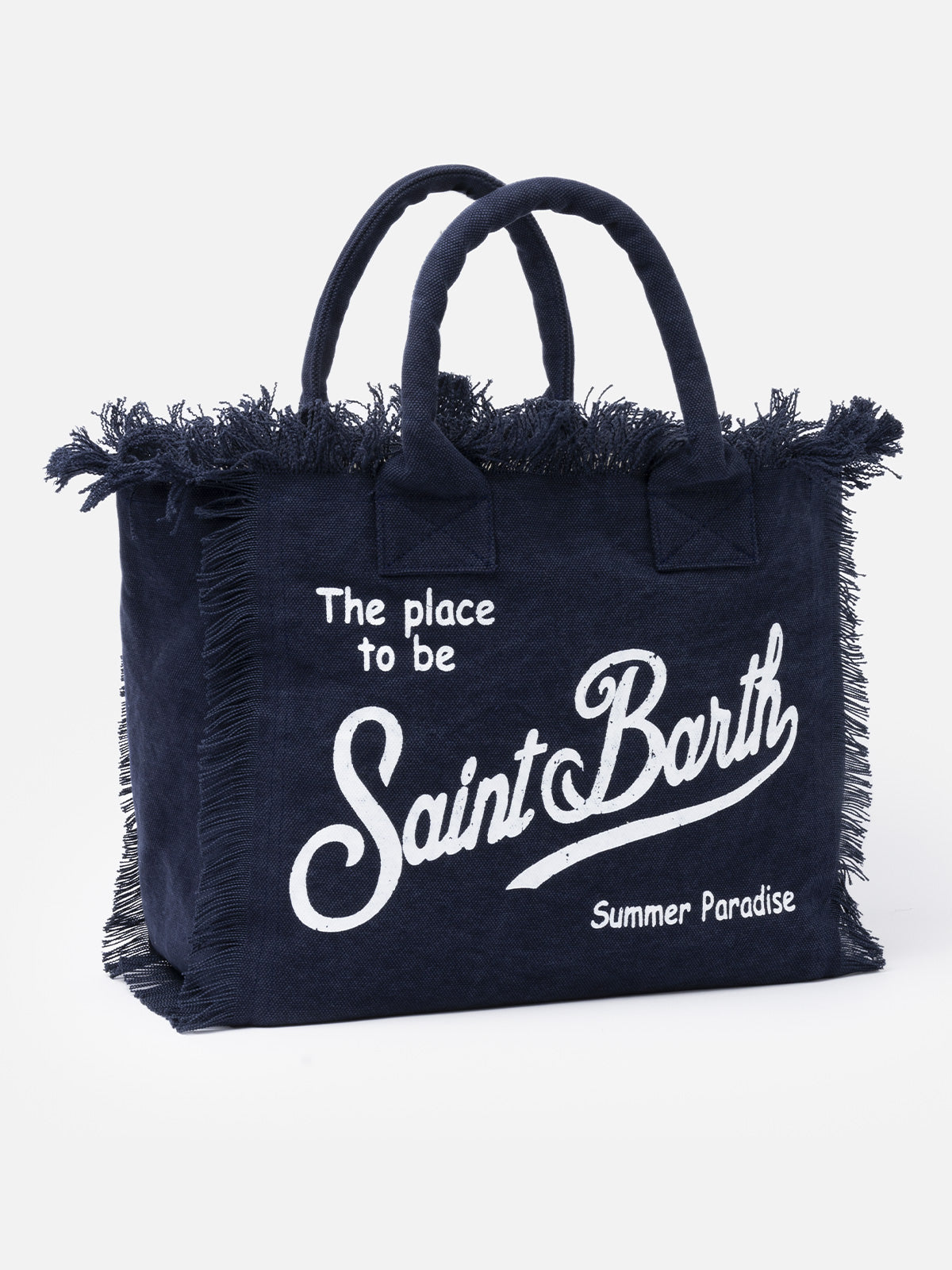 Navy blue cotton canvas Vanity tote bag - MC2 Saint Barth