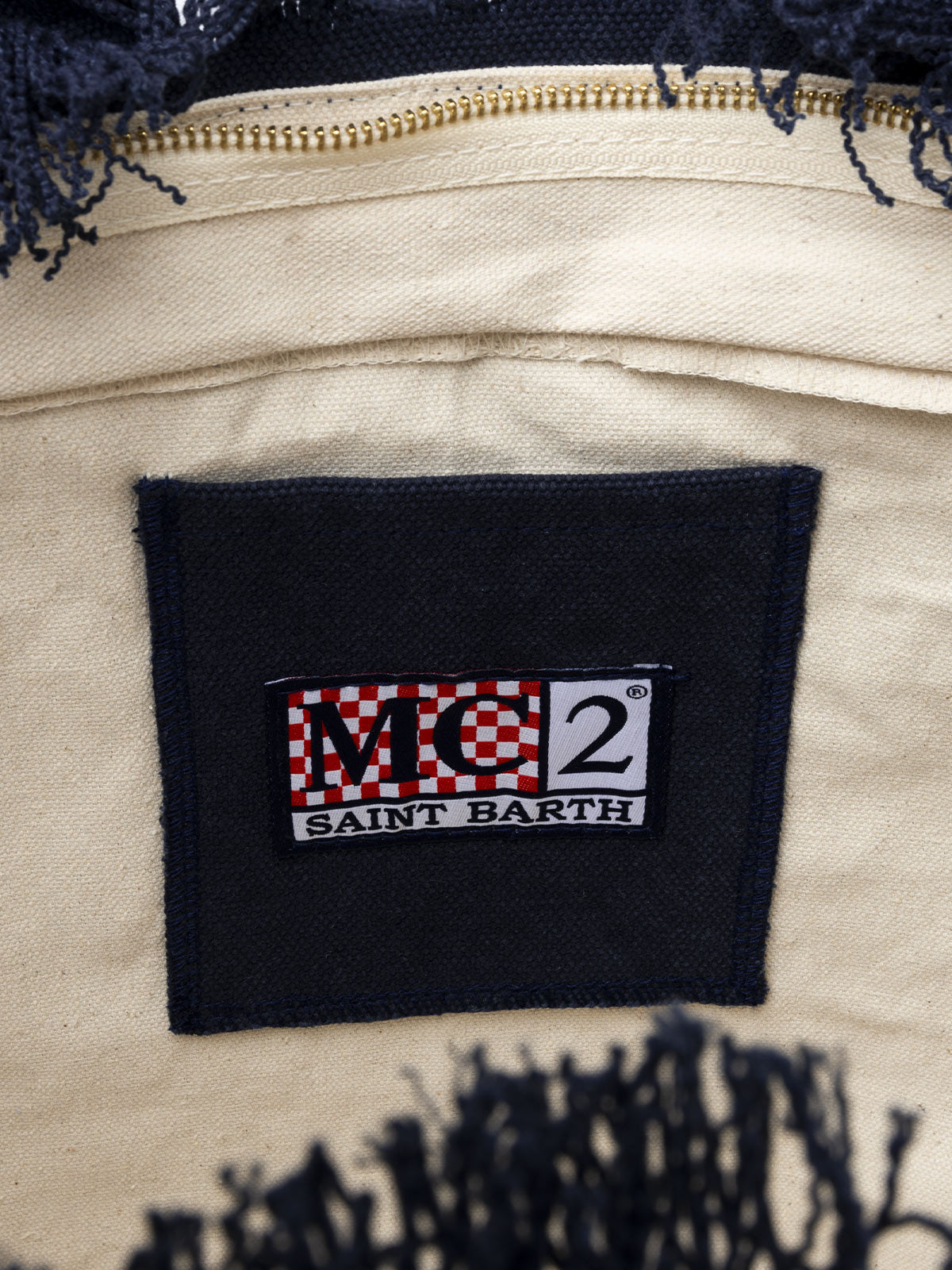 Navy blue cotton canvas Vanity tote bag - MC2 Saint Barth