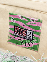 Cotton canvas tote bag with zebra and bandanna print