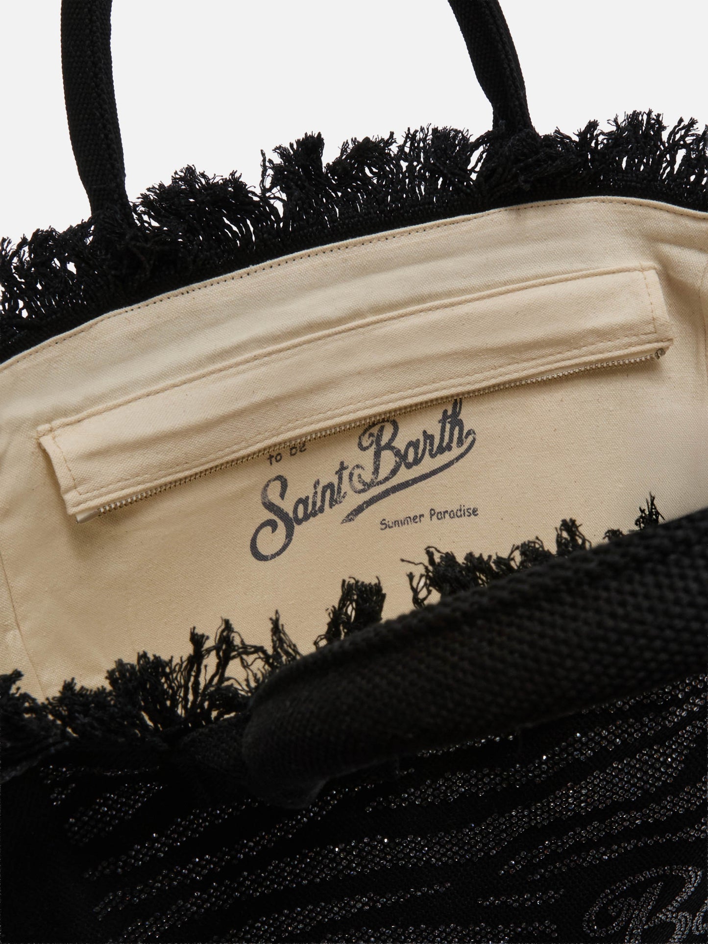 Borsa Vanity regular in canvas animalier con strass