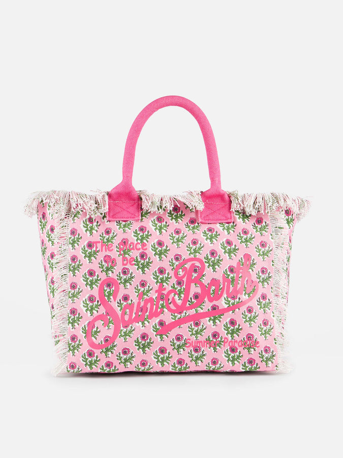 Mc2 Saint Barth Borsa tote Vanity in tela di cotone a fiori