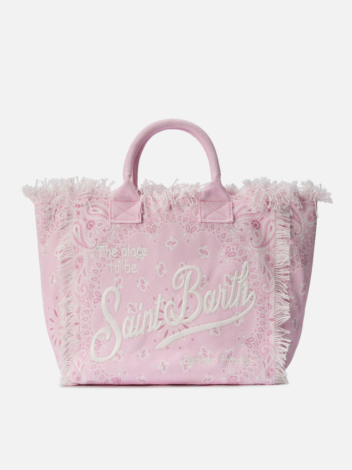 Borsa Vanity regular in canvas rosa con stampa bandana