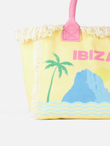 Borsa tote Vanity in tela di cotone cartolina Ibiza