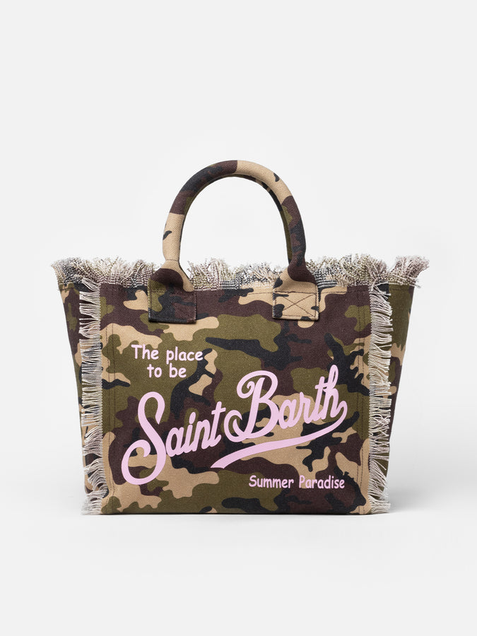 Mc2 Saint Barth Borsa tote Vanity in tela di cotone mimetico