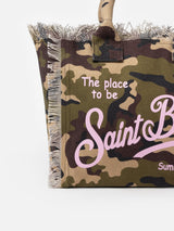 Vanity-Einkaufstasche aus Baumwollcanvas in Camouflage-Optik