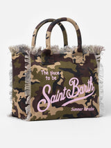 Camouflage cotton canvas Vanity tote bag
