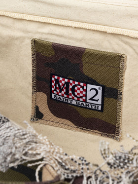 Vanity-Einkaufstasche aus Baumwollcanvas mit Camouflage-Print