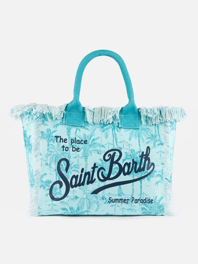 Mc2 Saint Barth Borsa tote Vanity in tela di cotone Toile de Jouy