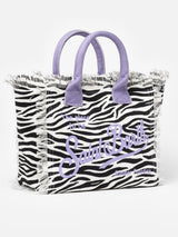 Vanity-Einkaufstasche aus Baumwollcanvas mit Zebramuster