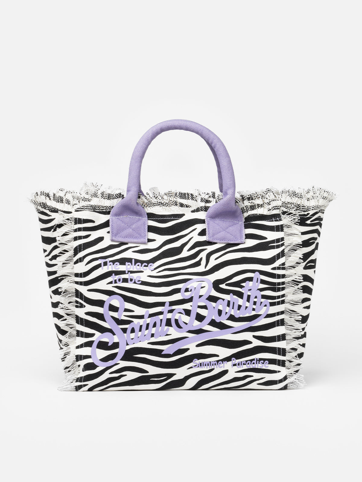 Cotton canvas Vanity tote bag with zebra print - MC2 Saint Barth
