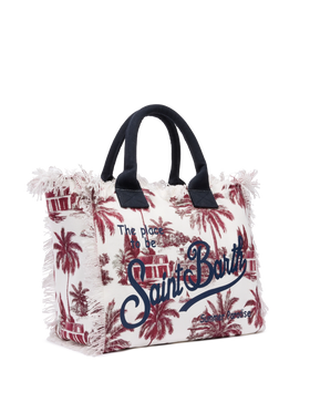Cotton canvas Vanity tote bag with toile de jouy print | AI CO-CREATED DESIGN BY RICKDICK - POWERED BY RED-EYE - MC2 Saint Barth