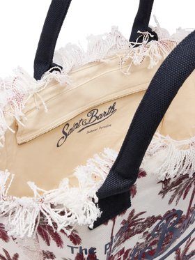 Cotton canvas Vanity tote bag with toile de jouy print | AI CO-CREATED DESIGN BY RICKDICK - POWERED BY RED-EYE - MC2 Saint Barth