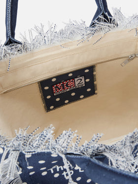 Borsa Vanity regular in canvas con stampa pois