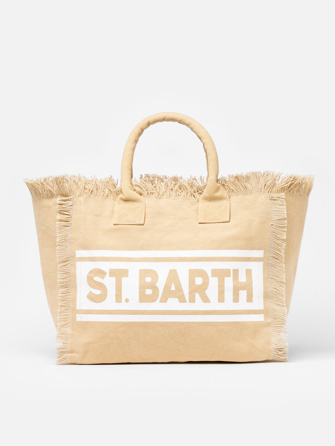 Mc2 Saint Barth Beige cotton canvas Vanity shoulder bag