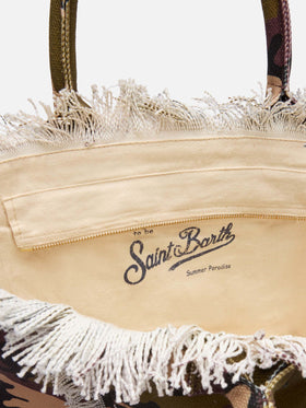 Vanity-Einkaufstasche aus Baumwollcanvas mit Camouflage-Print