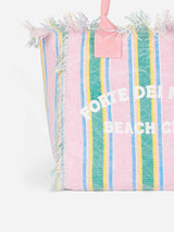 Forte dei Marmi Beach Club striped cotton canvas Vanity tote bag