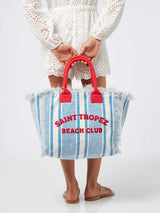 Borsa tote Vanity in tela di cotone a righe St. Tropez Beach Club