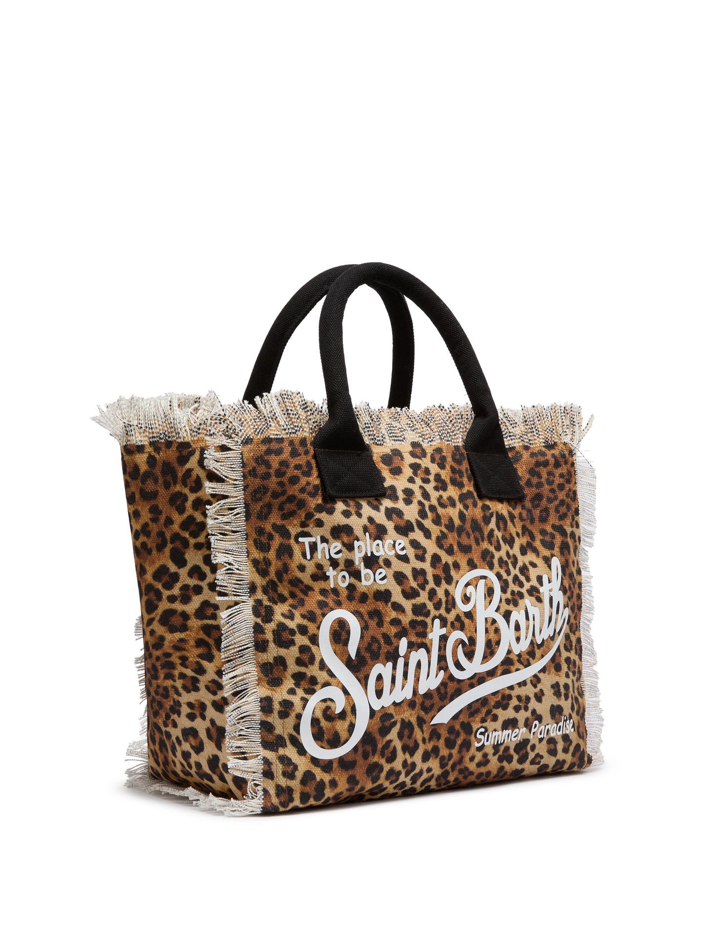 Cotton canvas Vanity tote bag with leopard print - MC2 Saint Barth