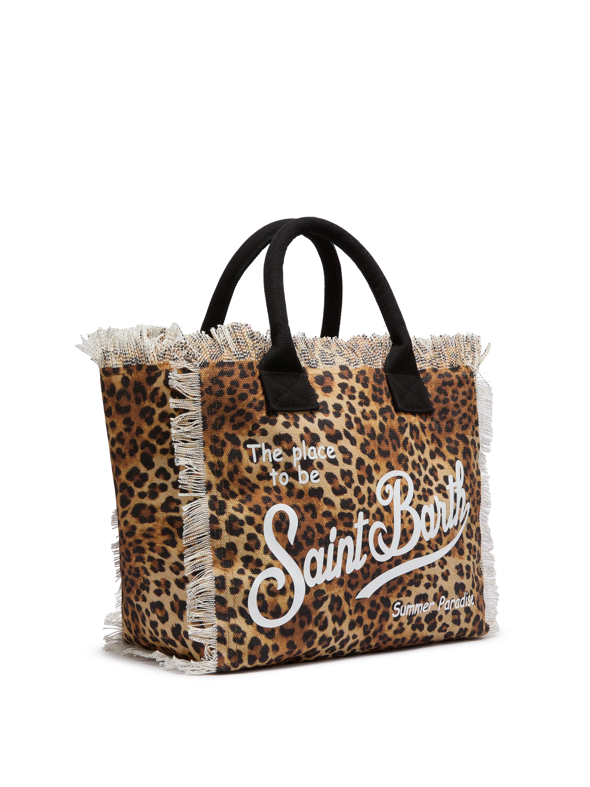 Cotton canvas Vanity tote bag with leopard print - MC2 Saint Barth