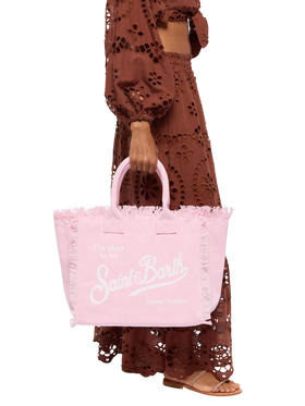 Pink cotton canvas Vanity tote bag - MC2 Saint Barth