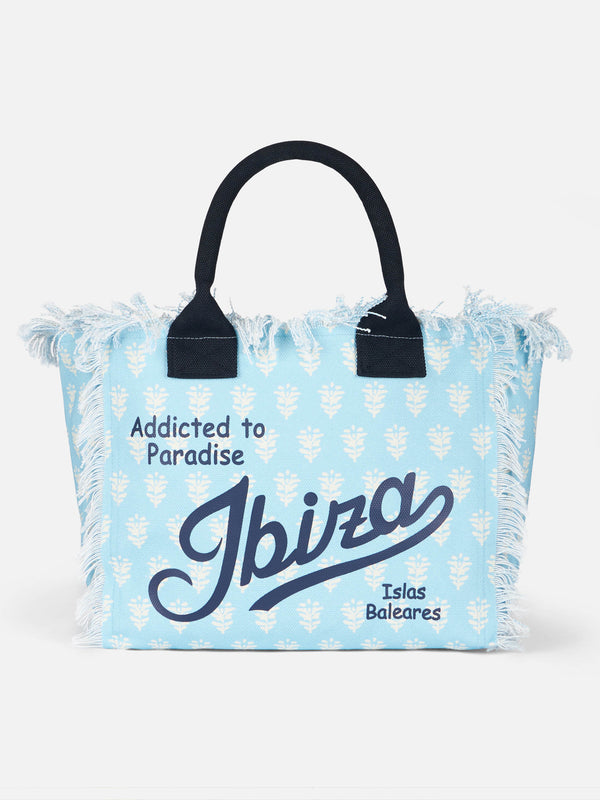 Vanity-Einkaufstasche aus Baumwollcanvas mit Ibiza-Blumenmuster