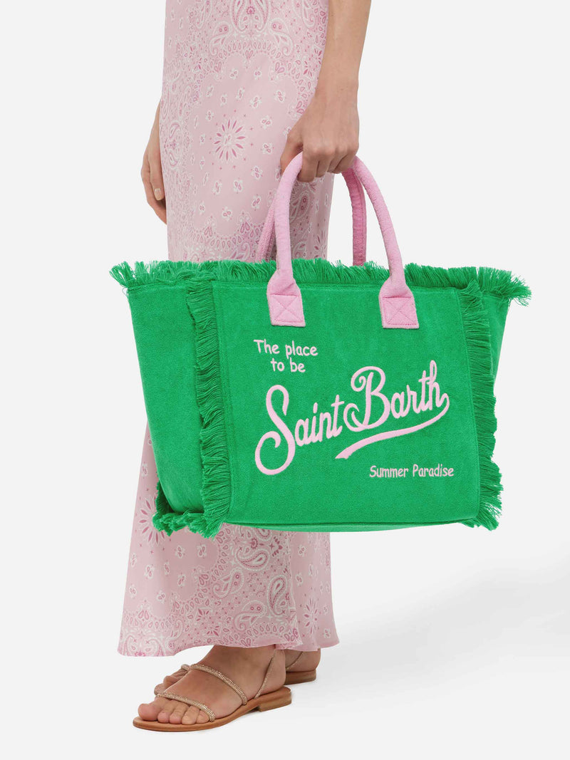 Borsa a spalla Vanity Sponge in spugna verde