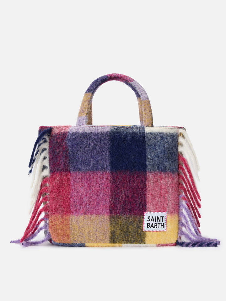 Borsa a spalla Vanity Blanket con stampa a quadri