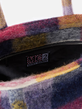 Vanity blanket shoulder bag with check print