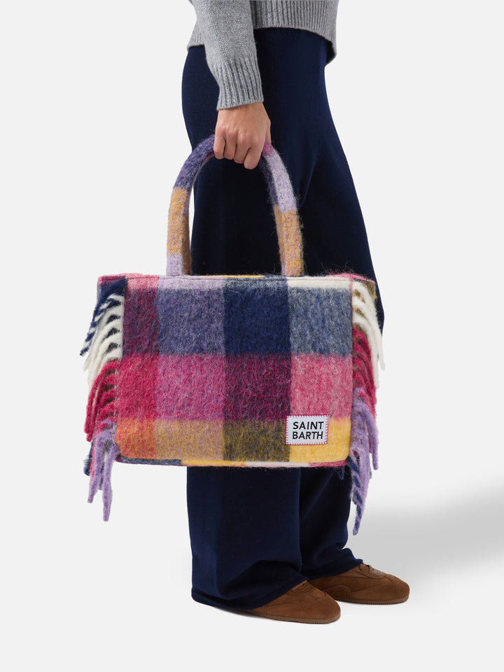Borsa a spalla Vanity Blanket con stampa a quadri