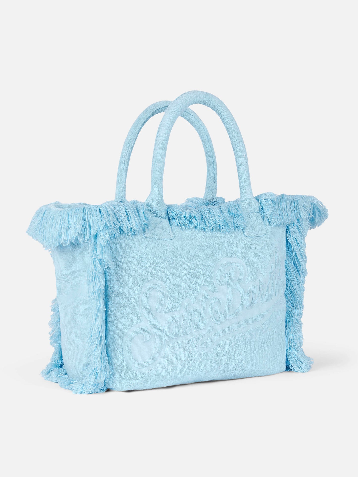 Vanity Terry light blue tote bag with embossed logo - MC2 Saint Barth