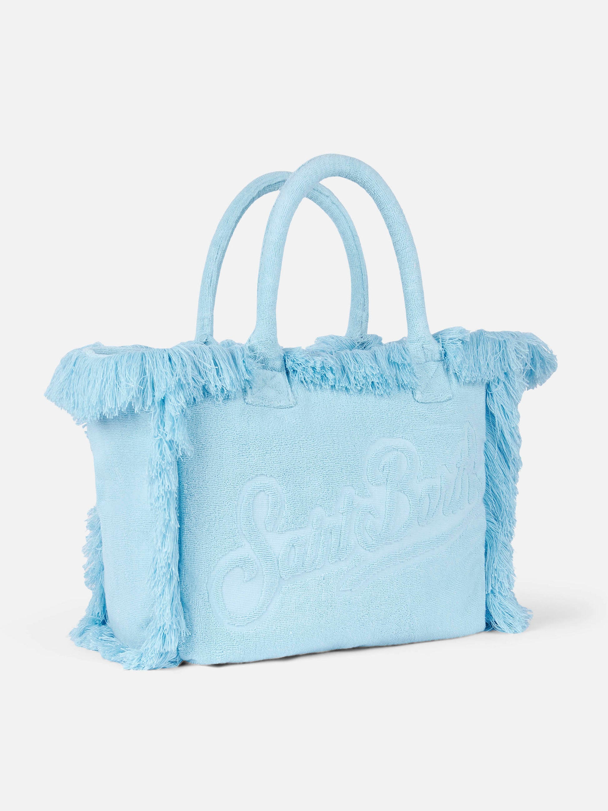 Vanity Terry light blue tote bag with embossed logo - MC2 Saint Barth