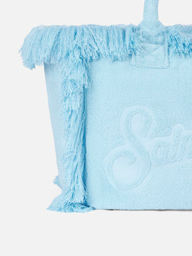 Vanity Terry light blue tote bag with embossed logo - MC2 Saint Barth
