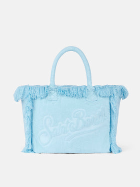 Vanity Terry light blue tote bag with embossed logo - MC2 Saint Barth