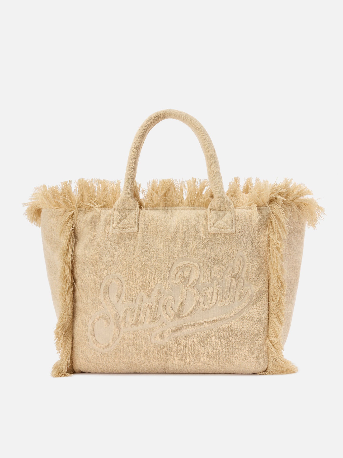 Beige solid color terry effect Vanity regular bag