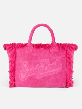 Vanity Terry fuchsia tote bag  with embossed logo