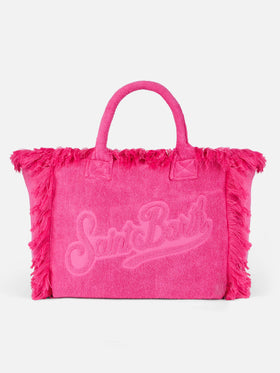 Vanity Terry fuchsia tote bag  with embossed logo