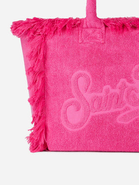 Vanity Terry fuchsia tote bag  with embossed logo
