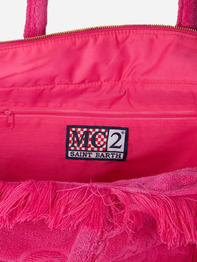 Vanity Terry fuchsia tote bag  with embossed logo