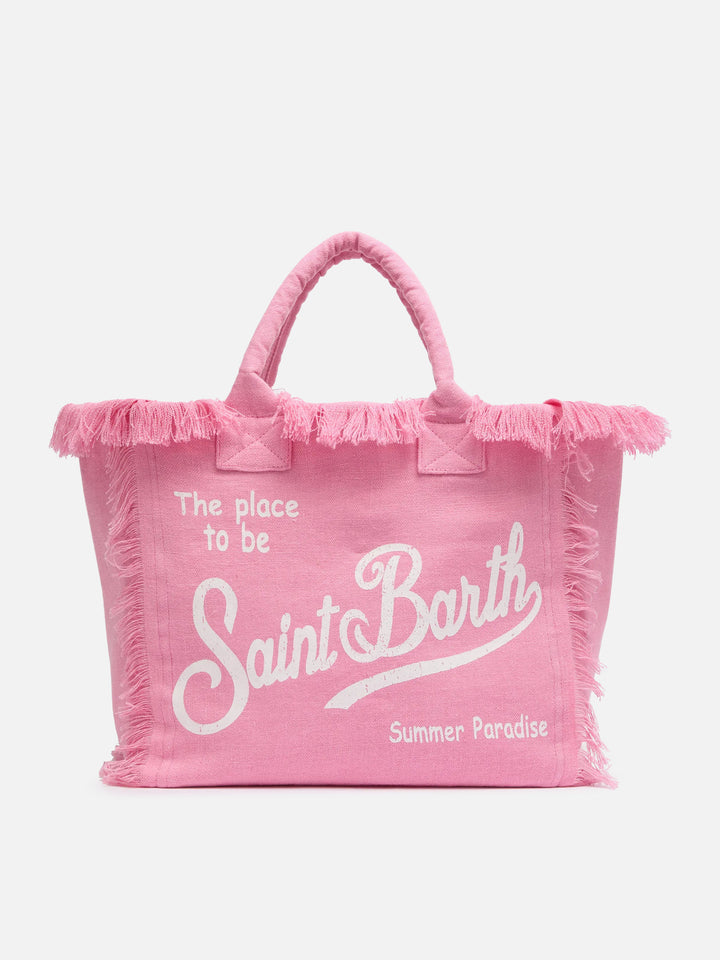 Vanity pink 100% LINEN shoulder bag