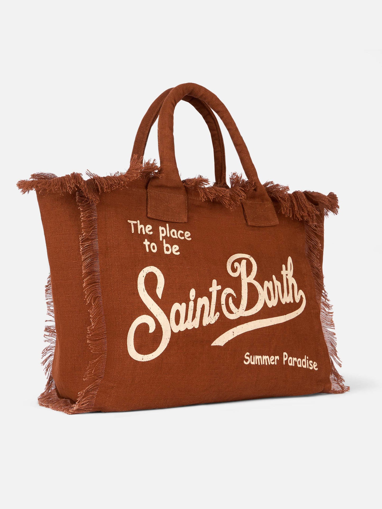 Vanity brown linen shoulder bag - MC2 Saint Barth