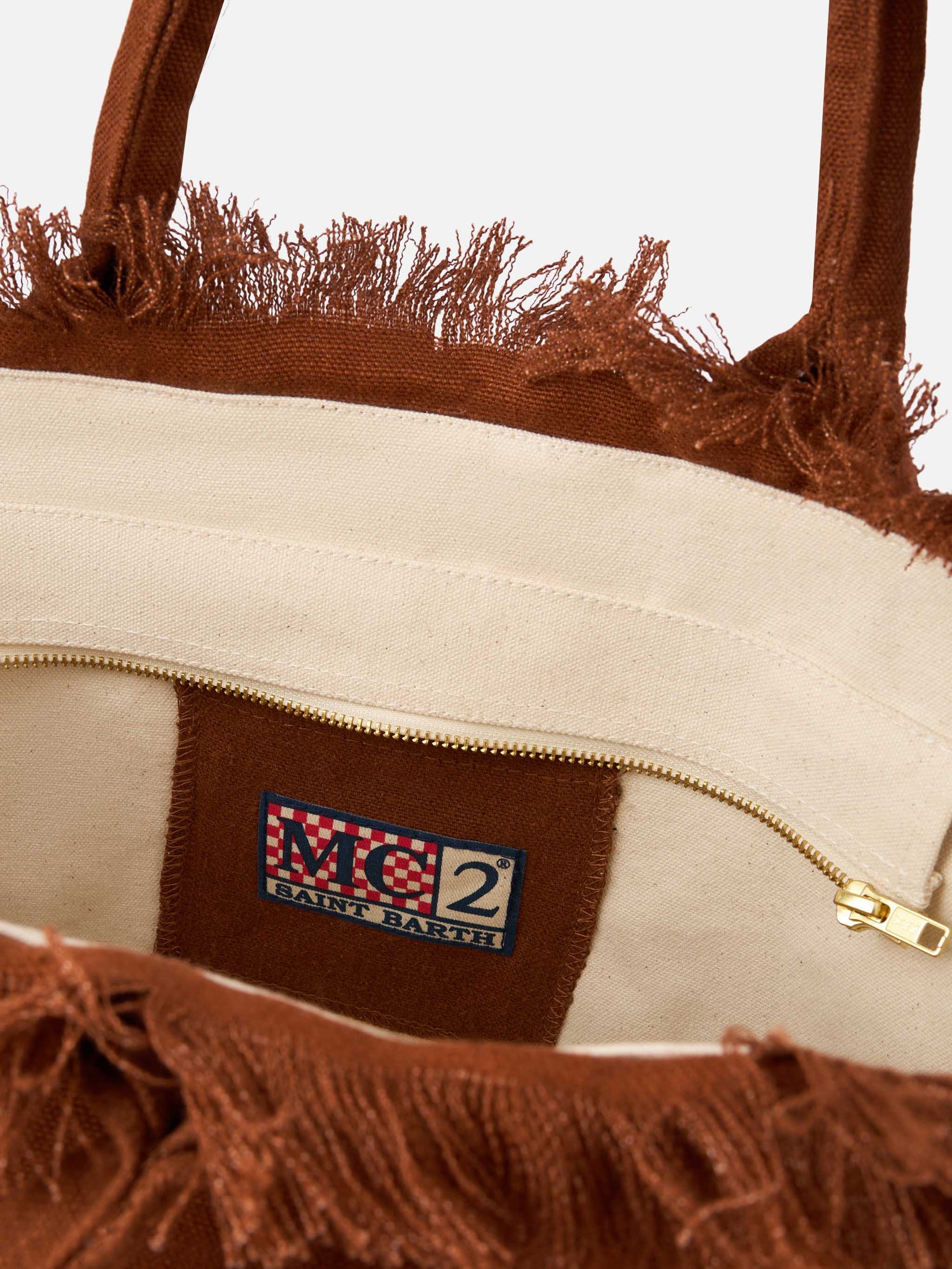 Vanity brown linen shoulder bag - MC2 Saint Barth