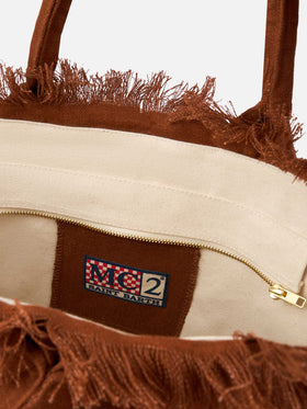 Vanity brown linen shoulder bag - MC2 Saint Barth
