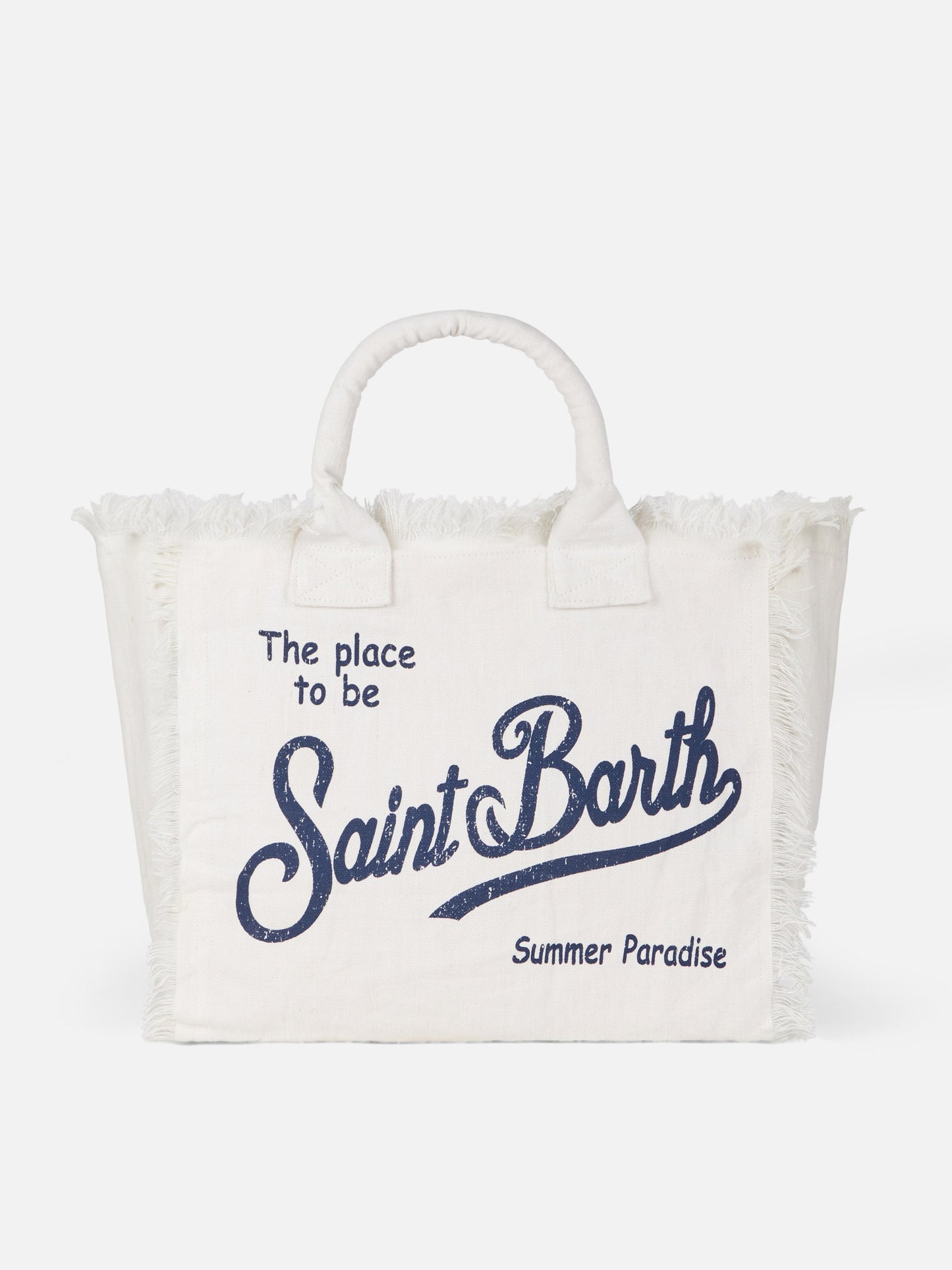 Vanity Schultertasche aus cremefarbenem Leinen (100 %)