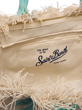 Vanity Rug white and water green cotton tote bag - MC2 Saint Barth