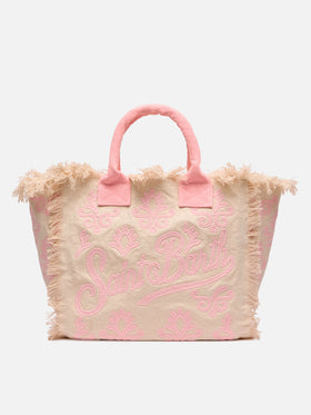 Vanity Rug white and pink cotton tote bag