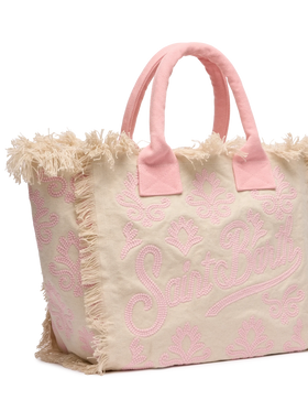 Vanity Rug white and pink cotton tote bag - MC2 Saint Barth